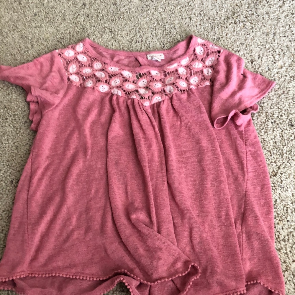 pink blouse. can be worn over polos or by itself